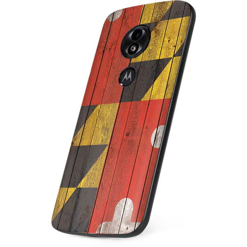 Maryland Flag Dark Wood Moto E5 Play Skin